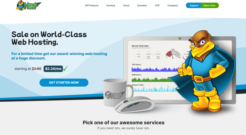 Hawk Host website and blog performance overview