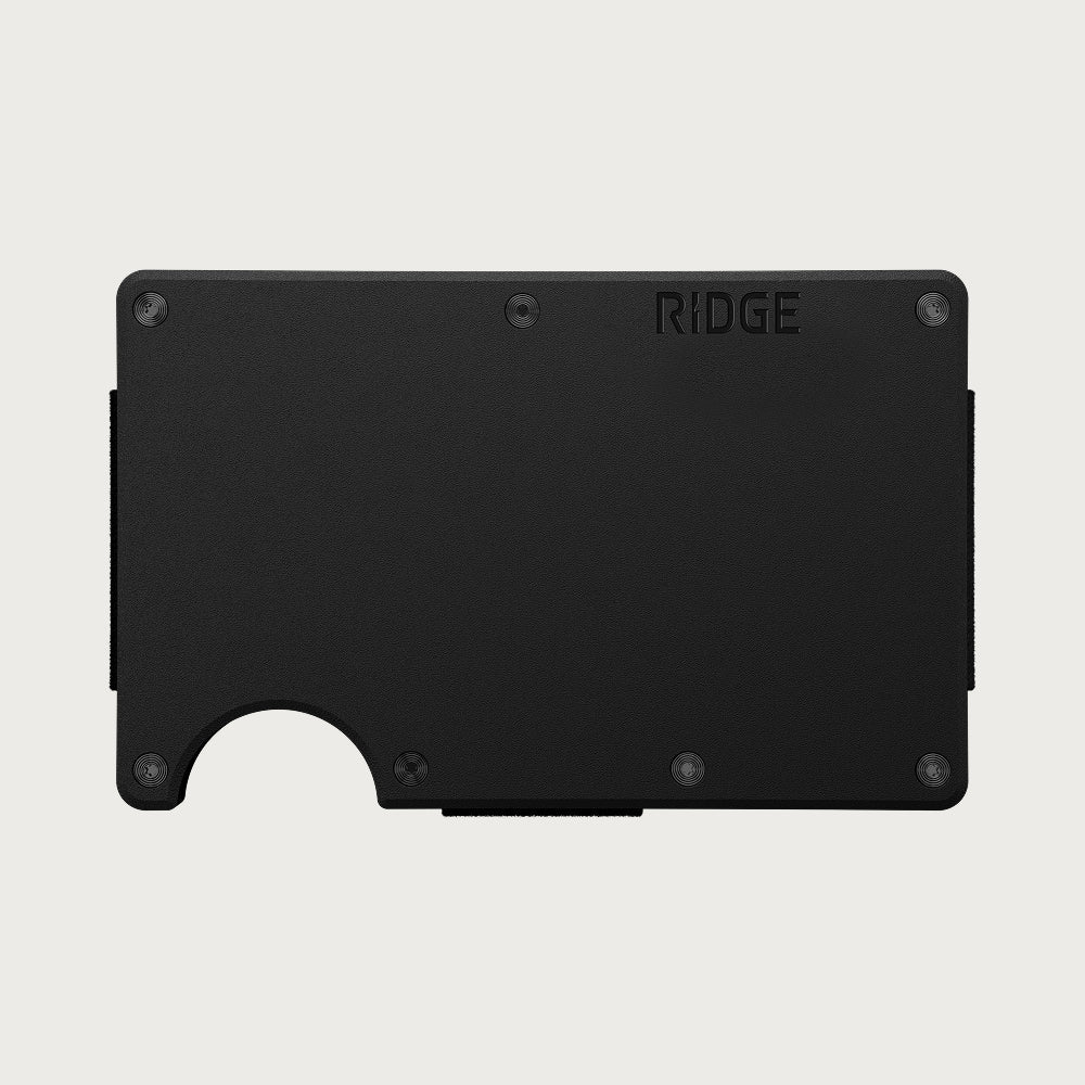 Ridge Wallet in matte black aluminum